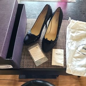 PRADA Womens rhinestone heels euro 36, US 6-6 1/2 Black